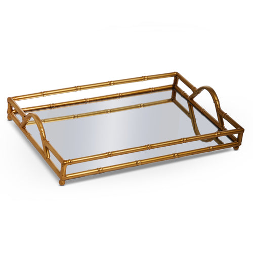 16" Rectangular Mirrored Tray