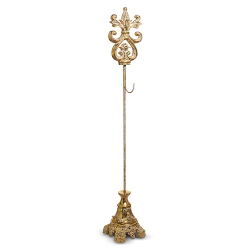 32.5" Gold Acanthus Wreath Stand