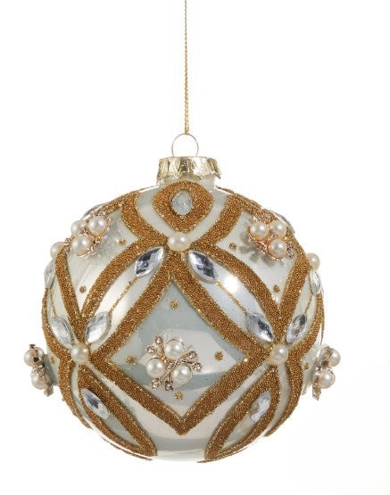 4" Pearl Jewel Embellished Ornaments