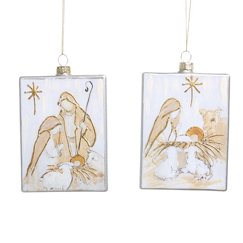 5" Rectangle Nativity Ornament