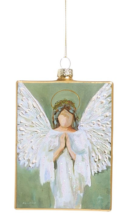 5" Guardian Angel Rectangle Ornament