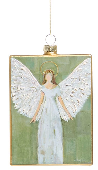 5" Guardian Angel Rectangle Ornament