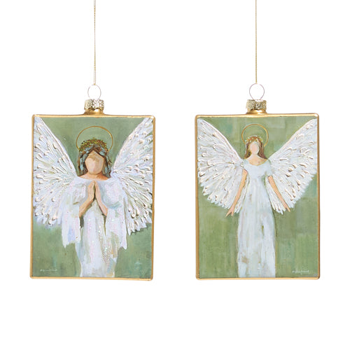 5" Guardian Angel Rectangle Ornament