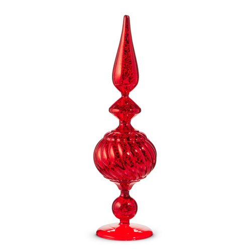 16" Red Glass Finial