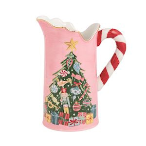 Christmas Tree Candy Cane Handle Pitcher