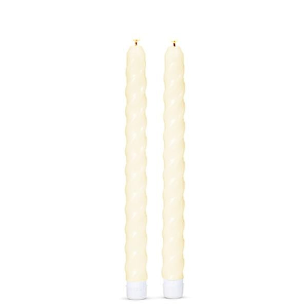 10.5" Ivory Twist Taper Candle