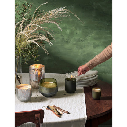 Balsam & Cedar Large Boxed Crackle Glass Candle