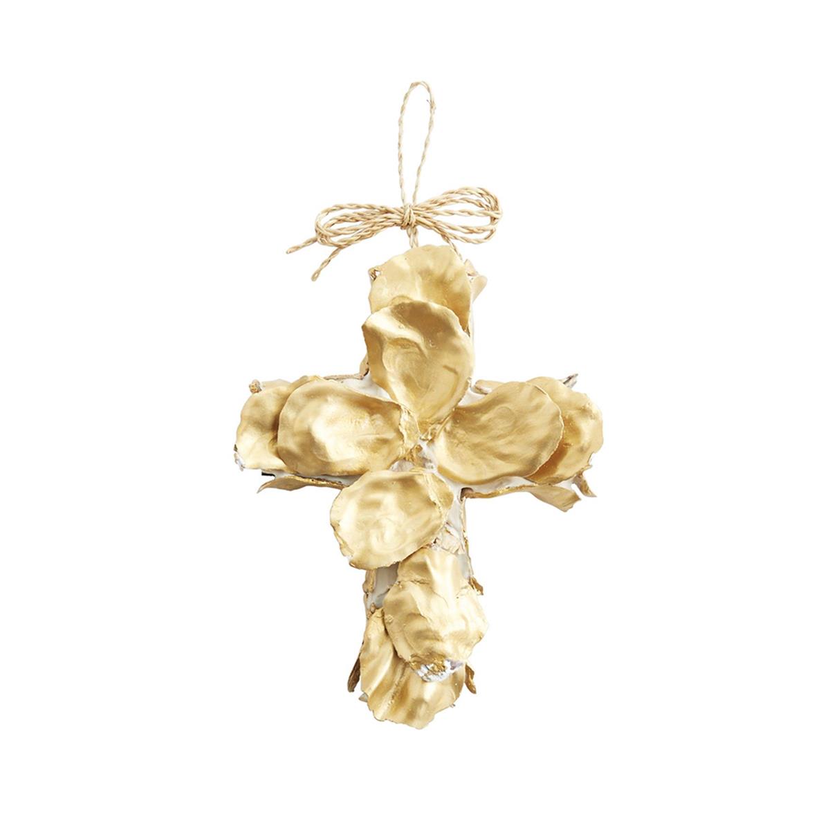 Gold Oyster Cross Ornament