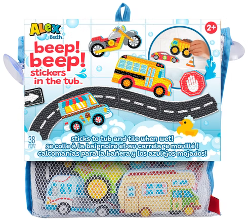BEEP BEEP Stickers in the tub