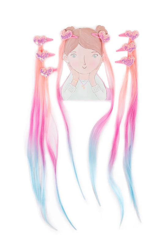 Hollywood Hearts Hair Extensions- Pastel