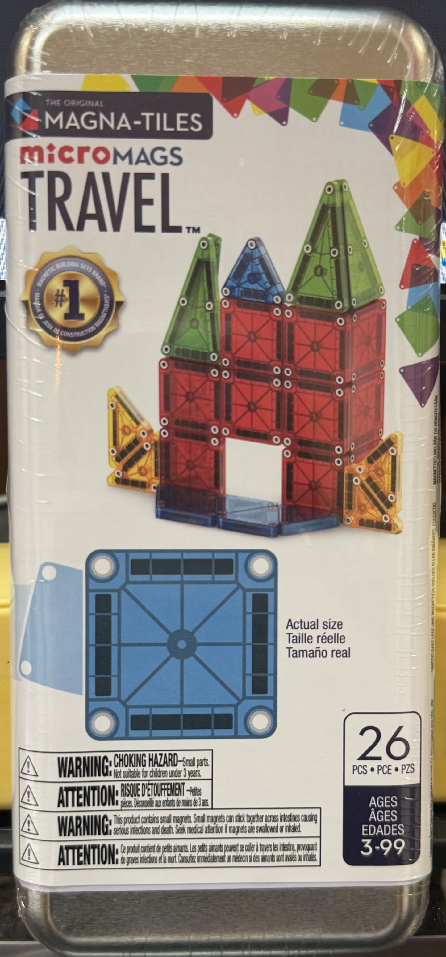 MAGNA-TILES microMAGS 26 pc Travel Set- Bold Colors