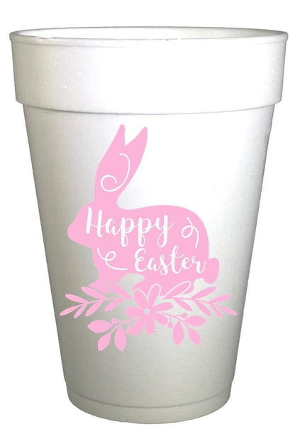 Happy Easter Pink Bunny Easter Party Cups-Styrofoam