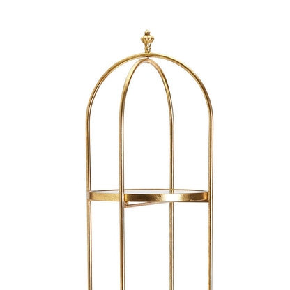 Golden Etagere with 4 Mirror Glass Shelves