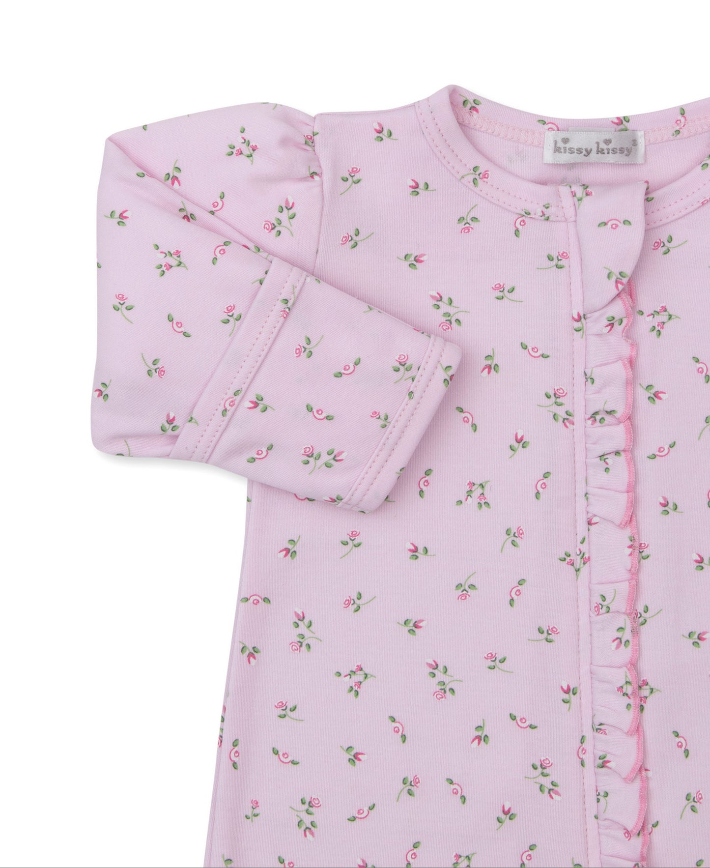 Kissy Kissy Garden Roses Ruffle Zip Footie