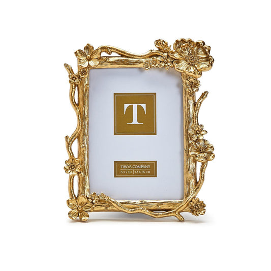 Gold Floral Photo Frame 5x7