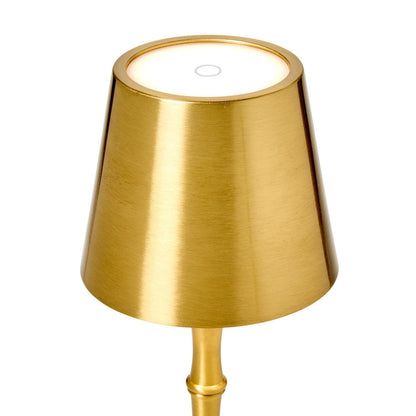 LED Portable Cordless Gold Bamboo Table Lamp