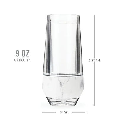 Champagne FREEZE™ Insulated Cooling Cups - Marble - Set of 2