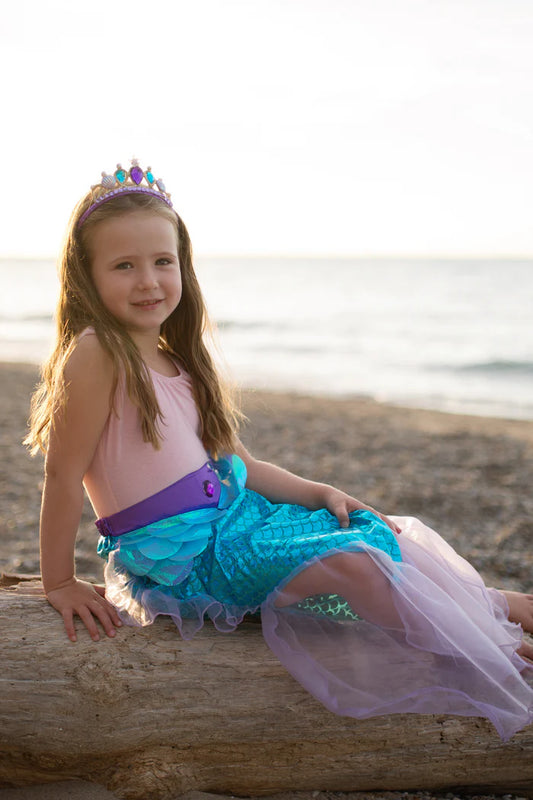 Blue/Lilac Mermaid Glitter Skirt and Tiara Size 5-6