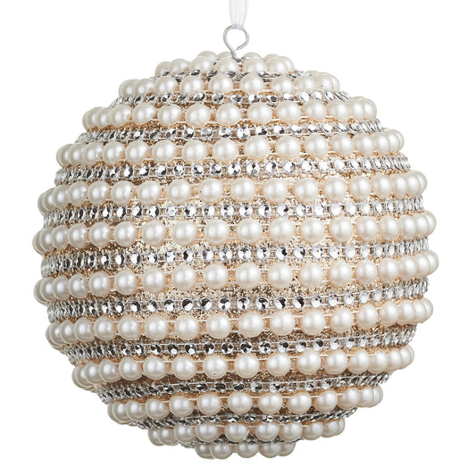 5" Pearled Ball Ornament