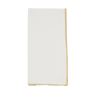 Shimmering Gold Border Design Napkin- Set of 4