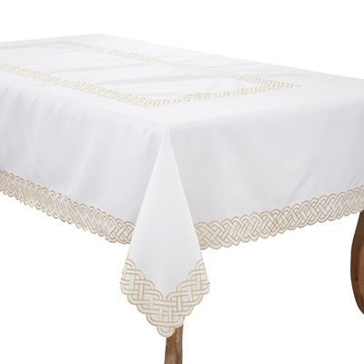 Gold Braid Embroidered Tablecloth