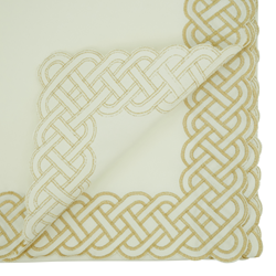 Gold Braid Embroidered Tablecloth