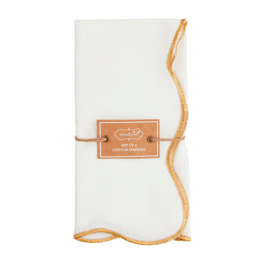 Gold Scallop Cloth Napkins