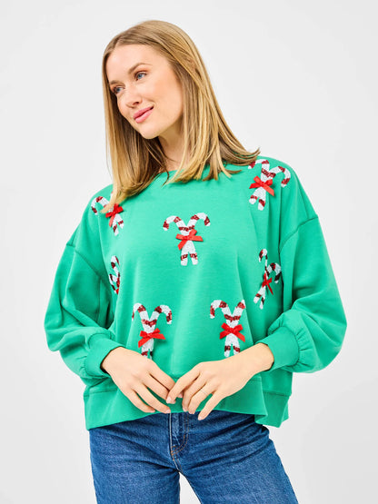 Woman's Candy Cane Sweatshirt