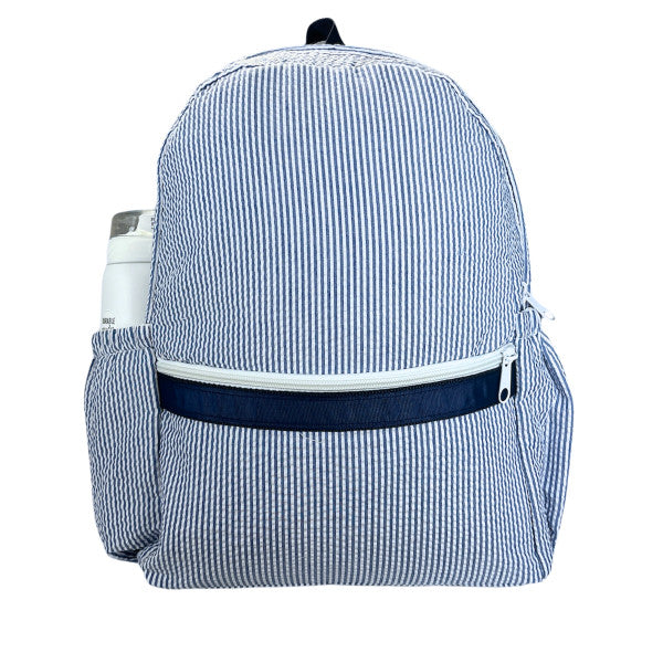 Medium Seersucker Backpack w/ Pocket