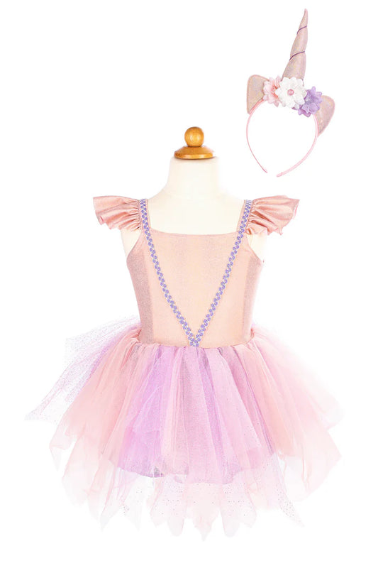 Shimmer Unicorn Dress and Headband/3-4