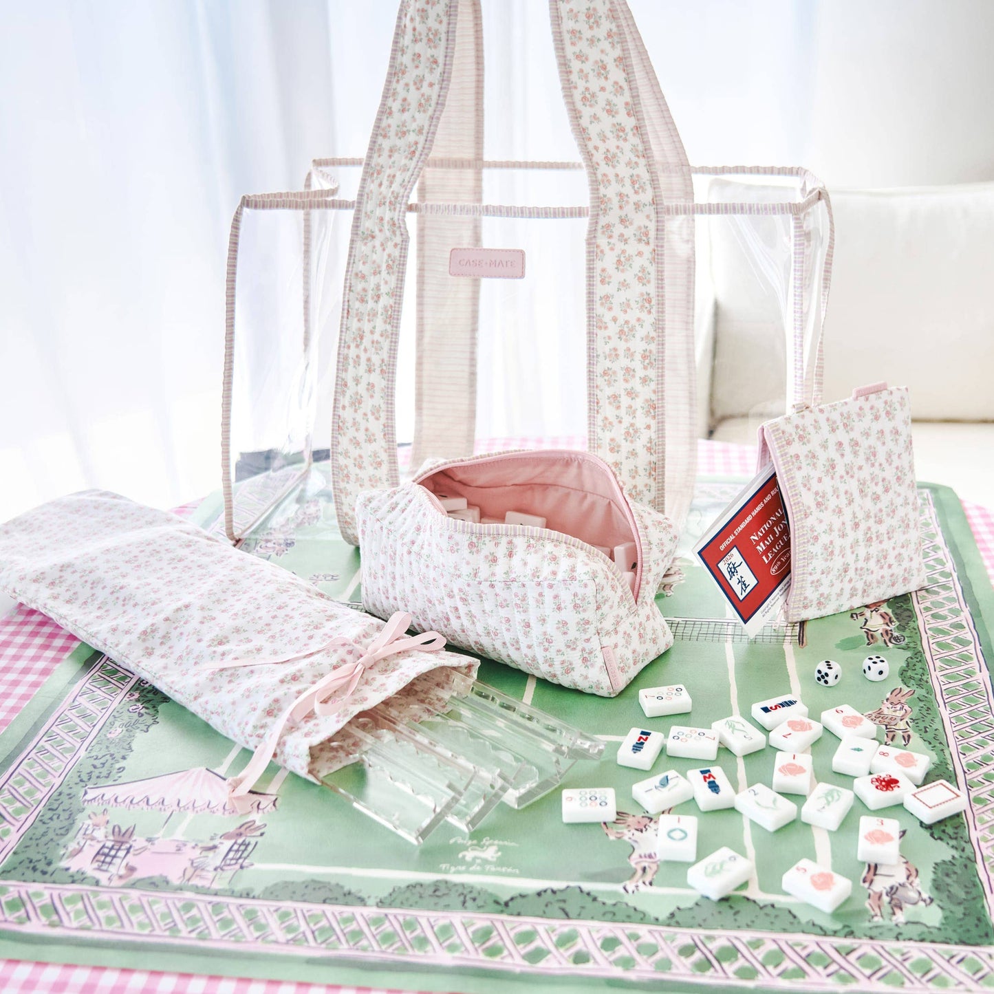 Case-Mate Mahjong Jelly Tote Set: Quilted Ditsy Floral
