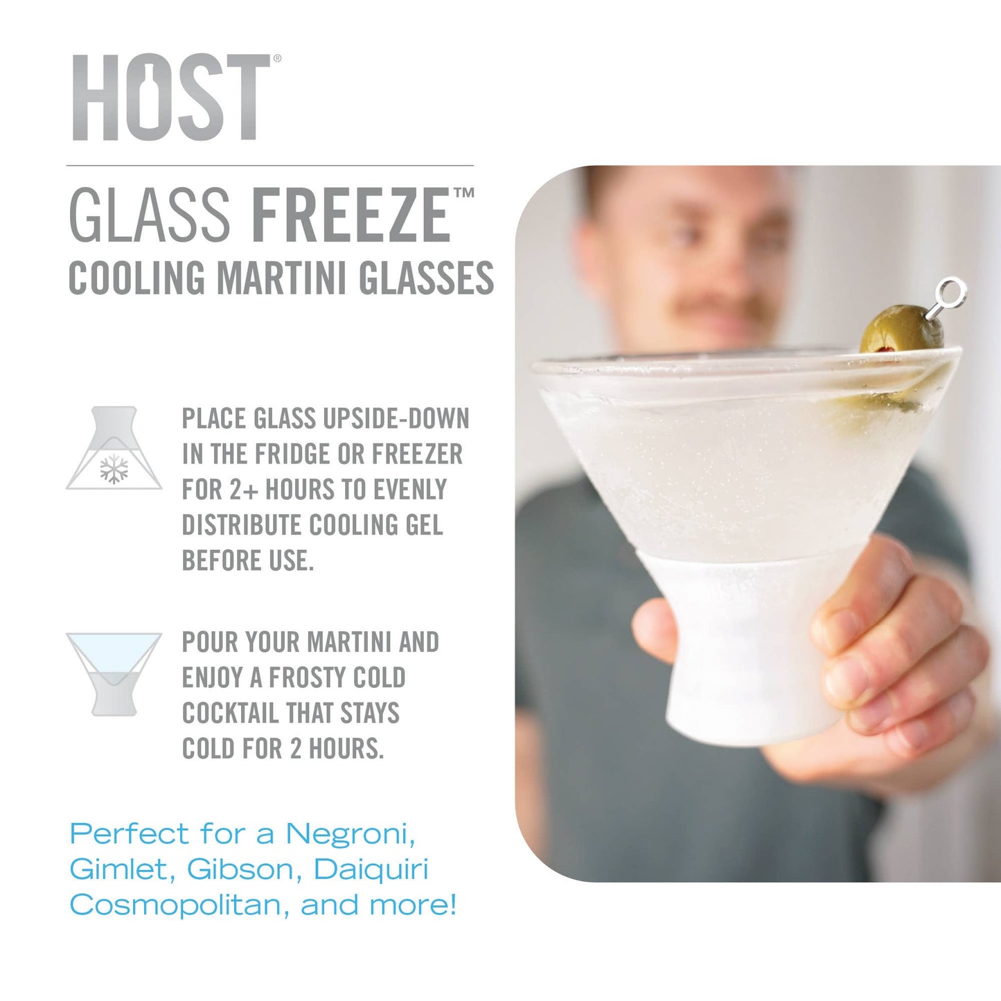 Glass FREEZE™ Cooling Martini Glasses- Set of 2