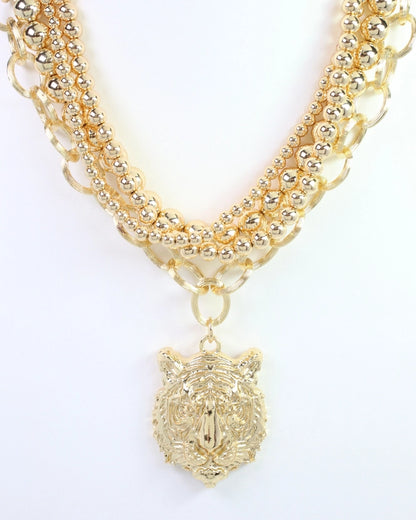 Bree Beaded Layered Tiger Necklace