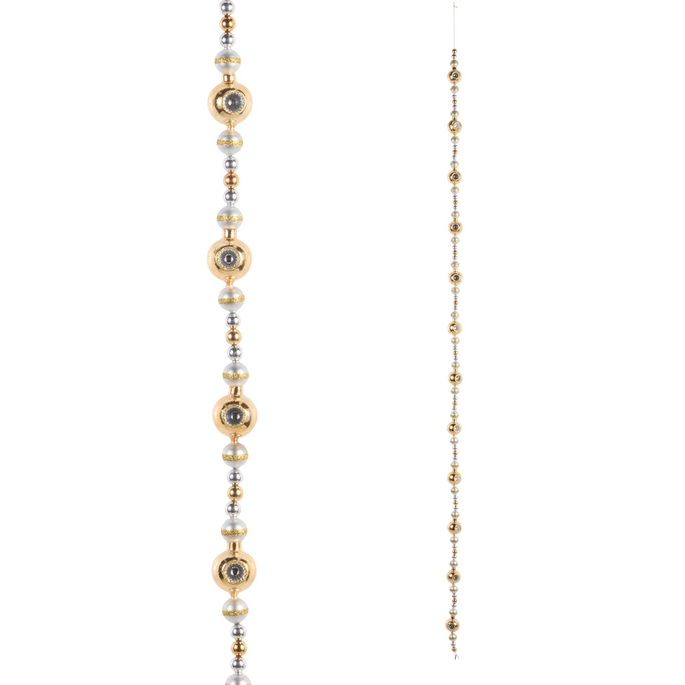 6' Gold, White, and Silver Reflector Garland