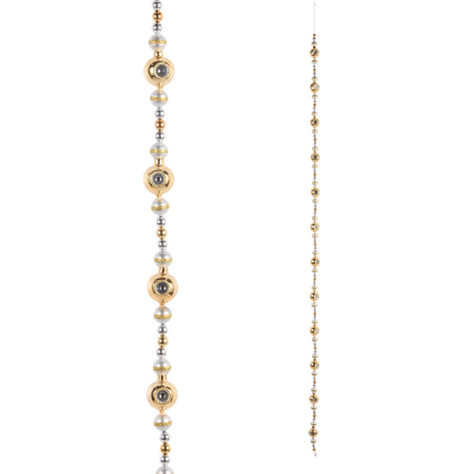 6' Gold, White, and Silver Reflector Garland