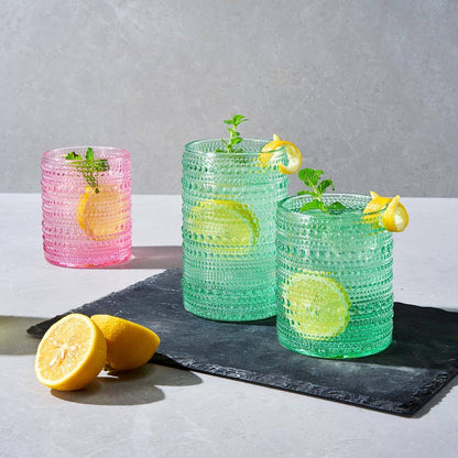 Hobnail Colorful Beaded Drinking Glasses