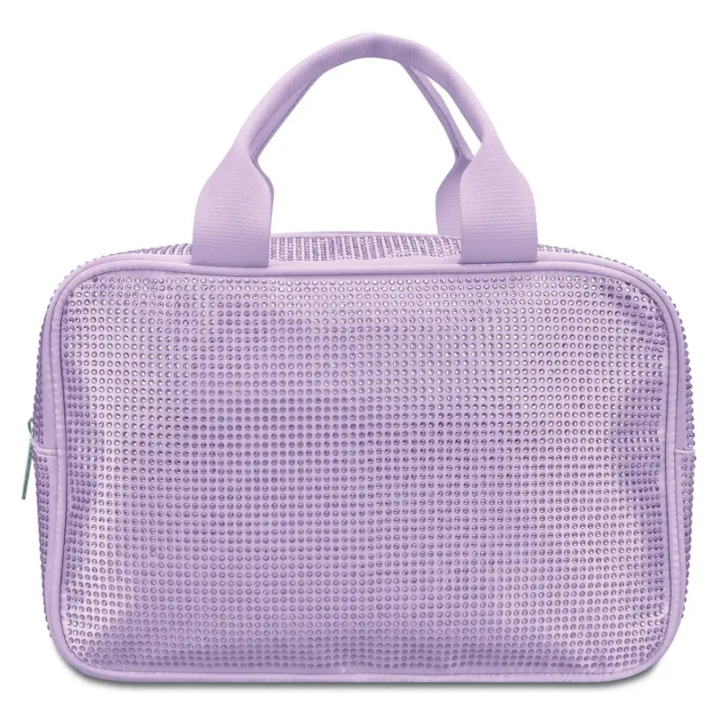 Lavender Rhinestone Cosmetic Bag