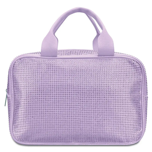 Lavender Rhinestone Cosmetic Bag
