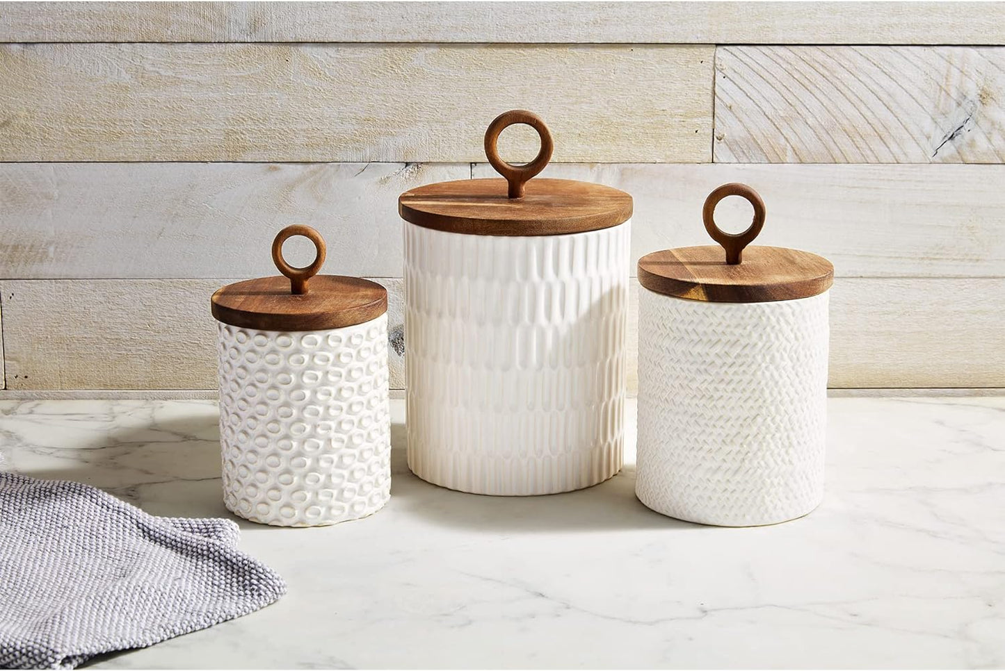 Textured Stoneware Canister
