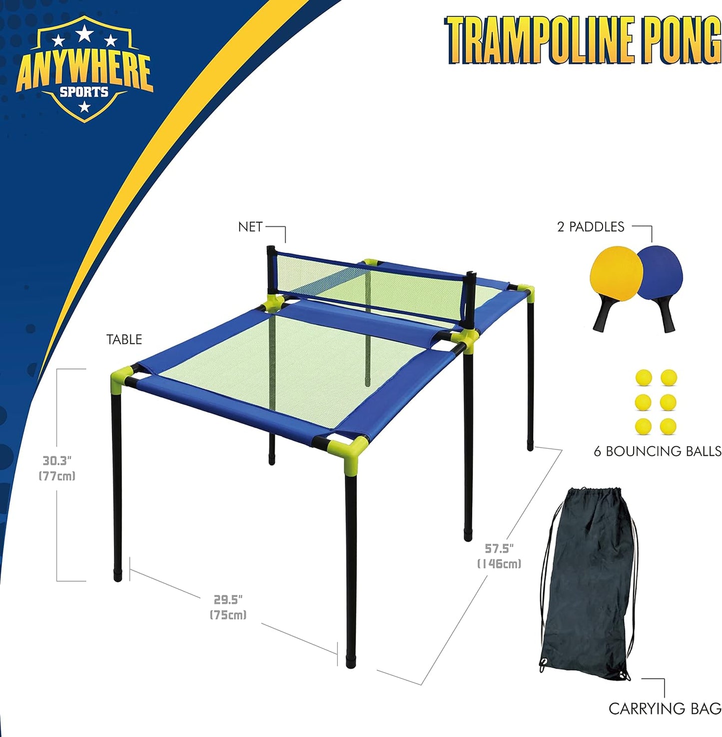 Trampoline Pong Table Tennis Set