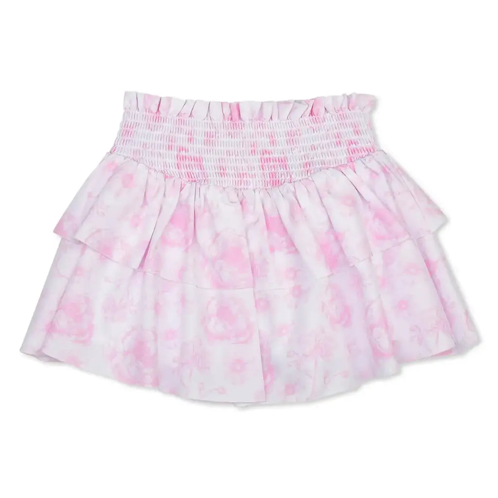Pink Toile Shirred Tiered Skort
