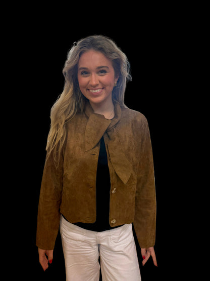 Charlotte Suede Cropped Jacket