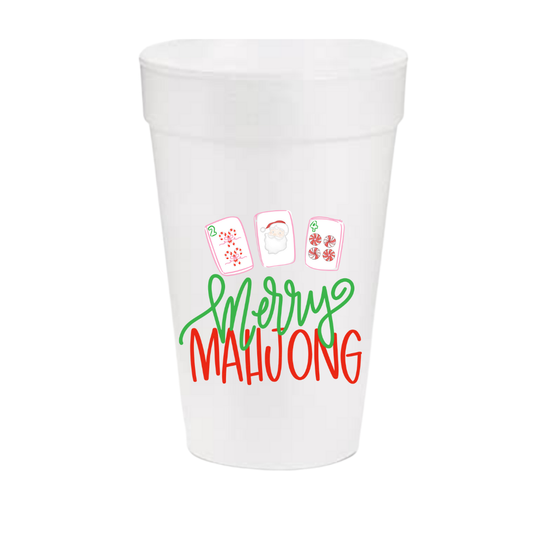 Merry Mahjong Christmas Styrofoam Cup