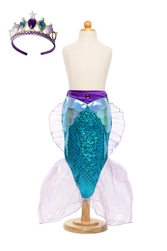 Blue/Lilac Mermaid Glitter Skirt and Tiara Size 5-6