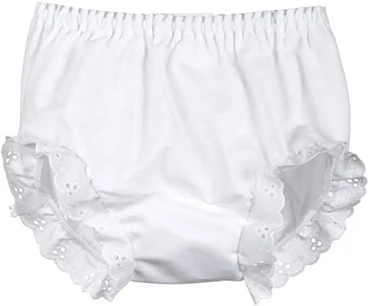 White Eyelet Trim Diaper Cover
