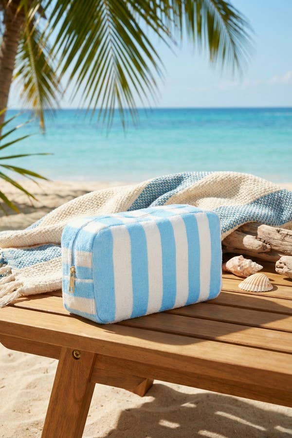 Striped Terry Cloth Bag