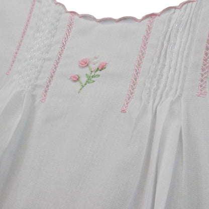 Flower Embroidered Heirloom Daygown: White / Newborn
