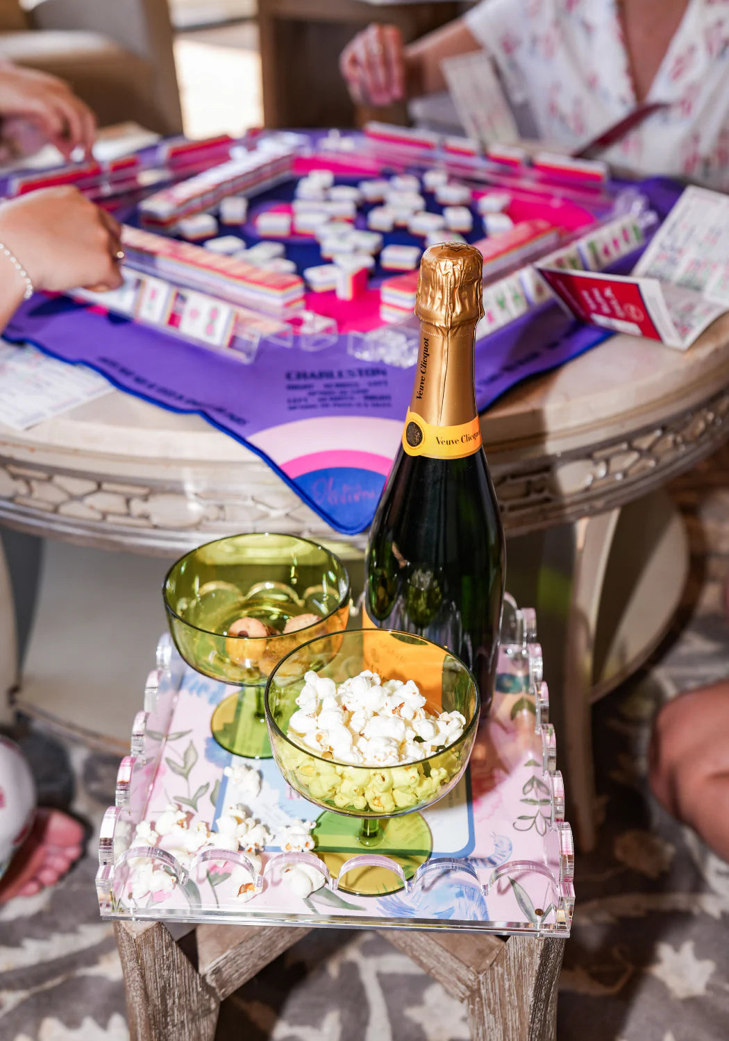 Mahjong Acrylic Scalloped Tray