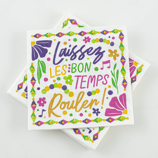 Mardi Gras Flowers Napkin