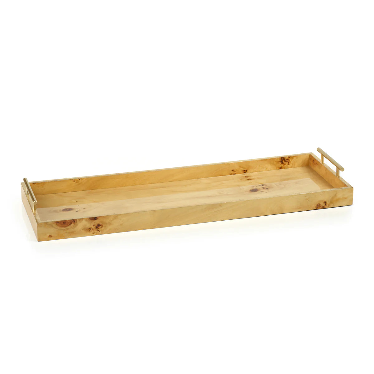 Leiden Burl Wood Rectangular Tray